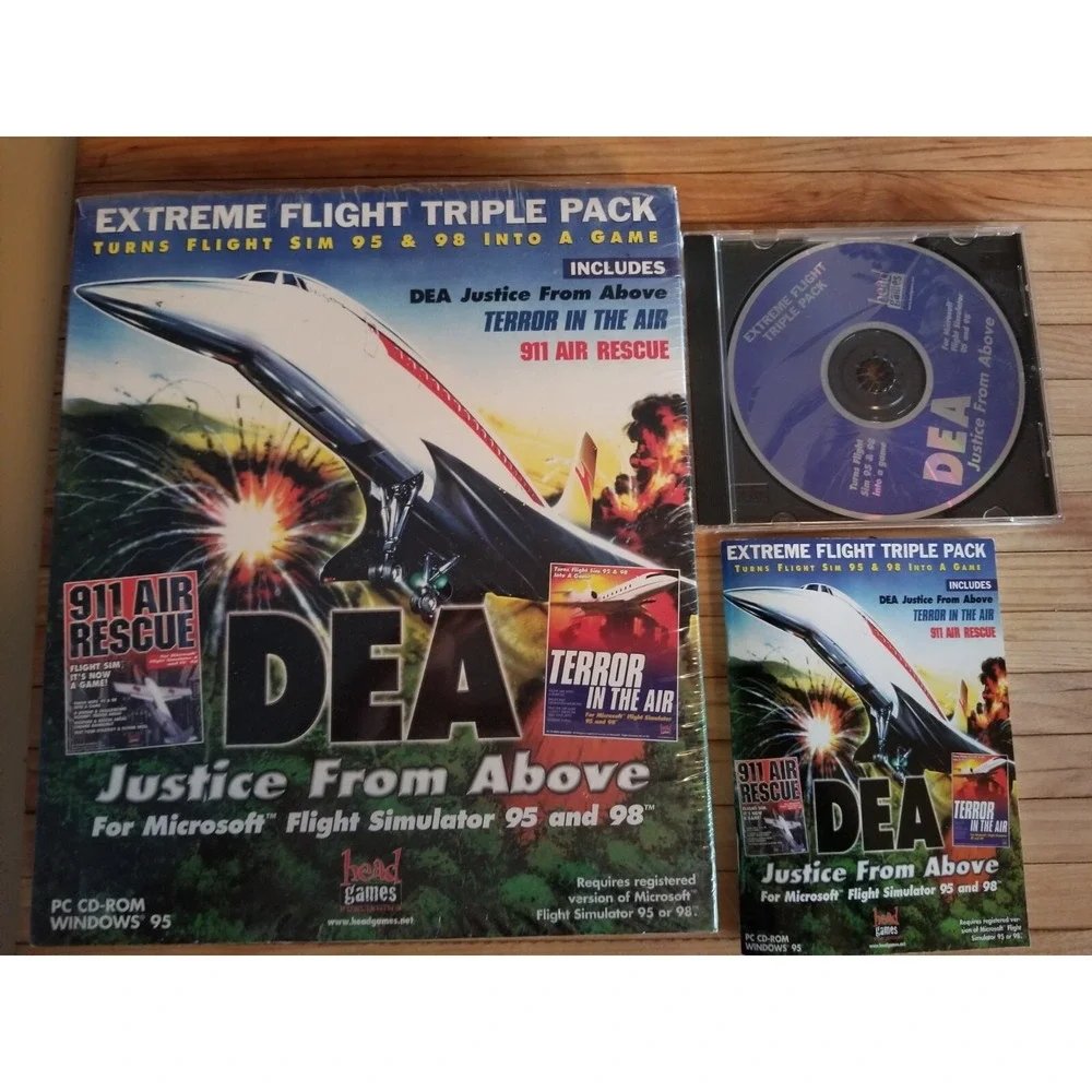 DEA Justice From Above PC Big Box Flight Simulator Expansion FS95 FS98